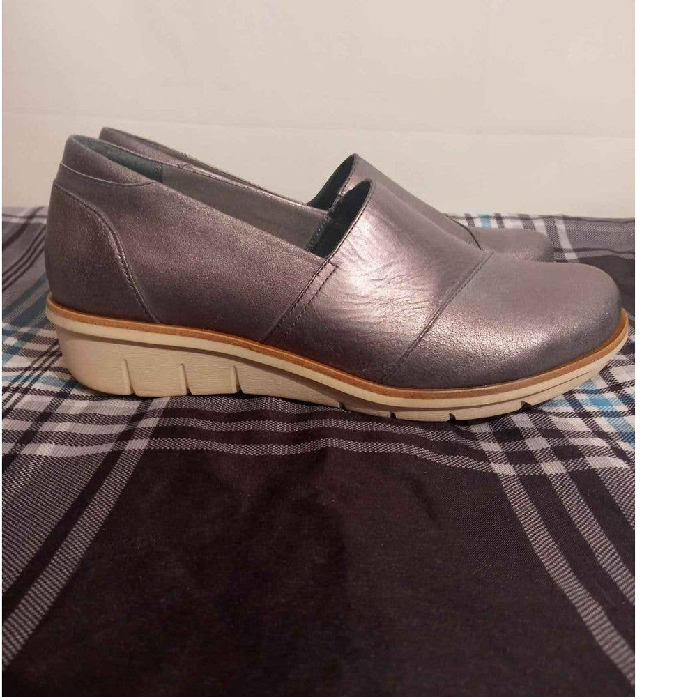Dansko Charcoal Gray Leather Slip-On Loafers - Picture 5 of 9